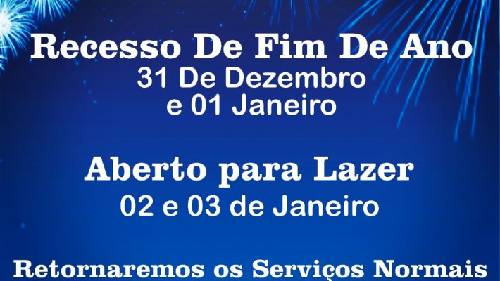 RECESSO DE FIM DE ANO!