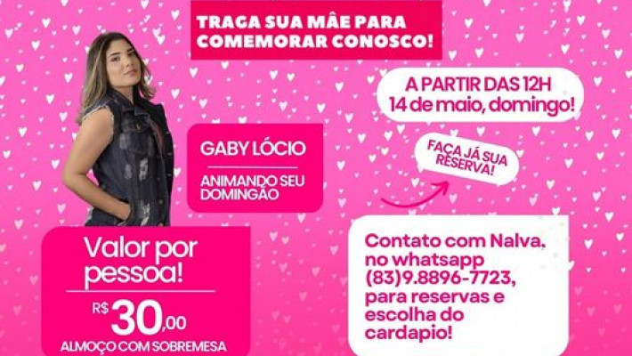 DIAS DAS MÃES ESTÁ CHEGANDO, VENHA COMEMORAR CONOSCO!