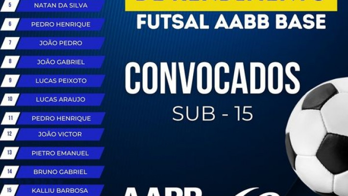 ATENÇÃO A LISTA DOS CONVOCADOS PARA A SEGUNDA ETAPA DE APROVAÇÃO PARA A BASE FUTSAL DE NOSSO CLUBE!