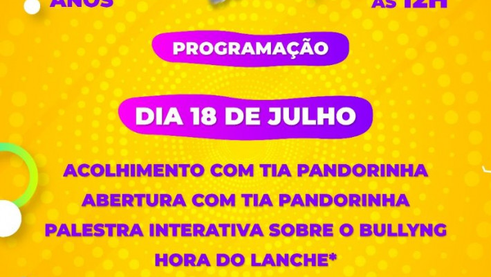 PROGRAMAÇÃO 1* DIA DA CÓLONIA DE FÉRIAS