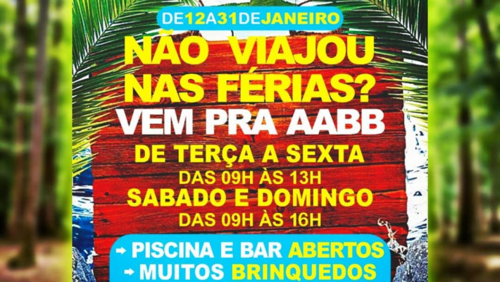 NÃO VIAJOU NAS FERIAS? ENTÃO VENHA PARA O VERÃO AABB PATOS!